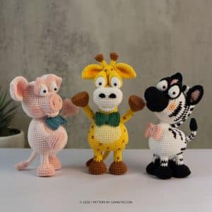 Silly eyes animals crochet pattern
